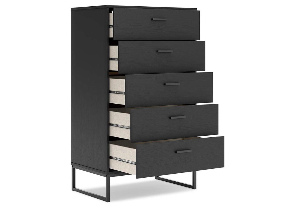 Socalle Twin Platform Bed, Dresser and Chest angled view