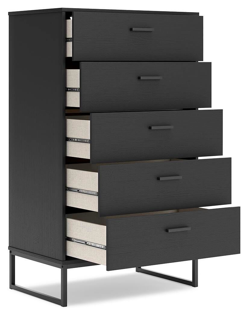 Socalle Chest of Drawers in Black, open view