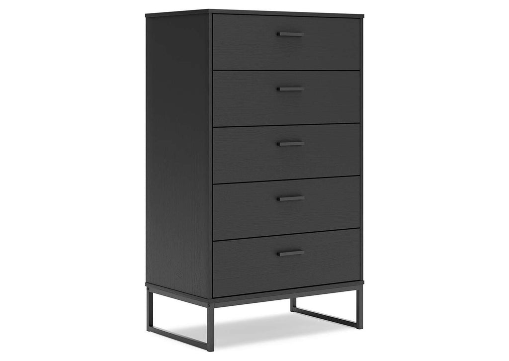 Socalle Twin Panel Platform Bed, Dresser, Chest and 2 Nightstands angled view