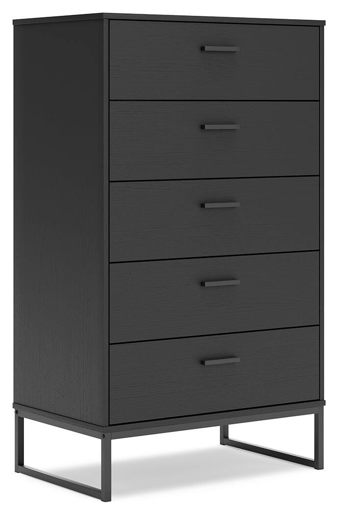 Socalle Chest of Drawers in Black, angle view