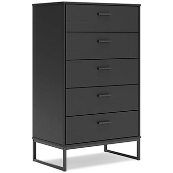 Socalle Chest of Drawers in Black, angle view
