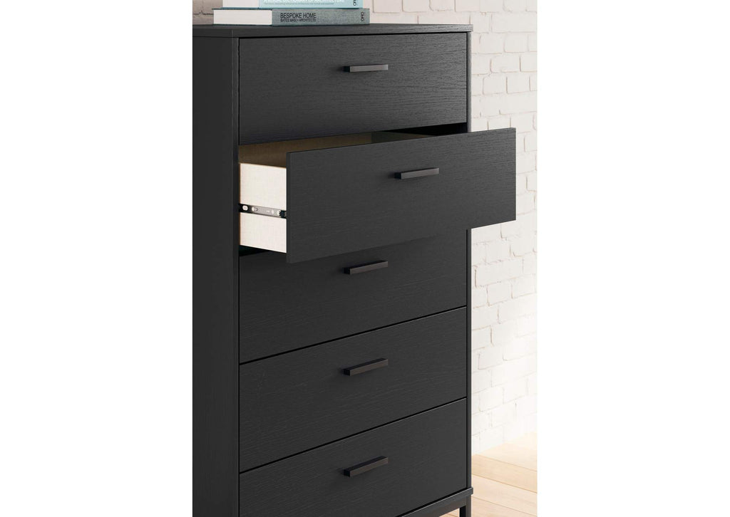 Socalle Queen Platform Bed, Dresser and Chest detail