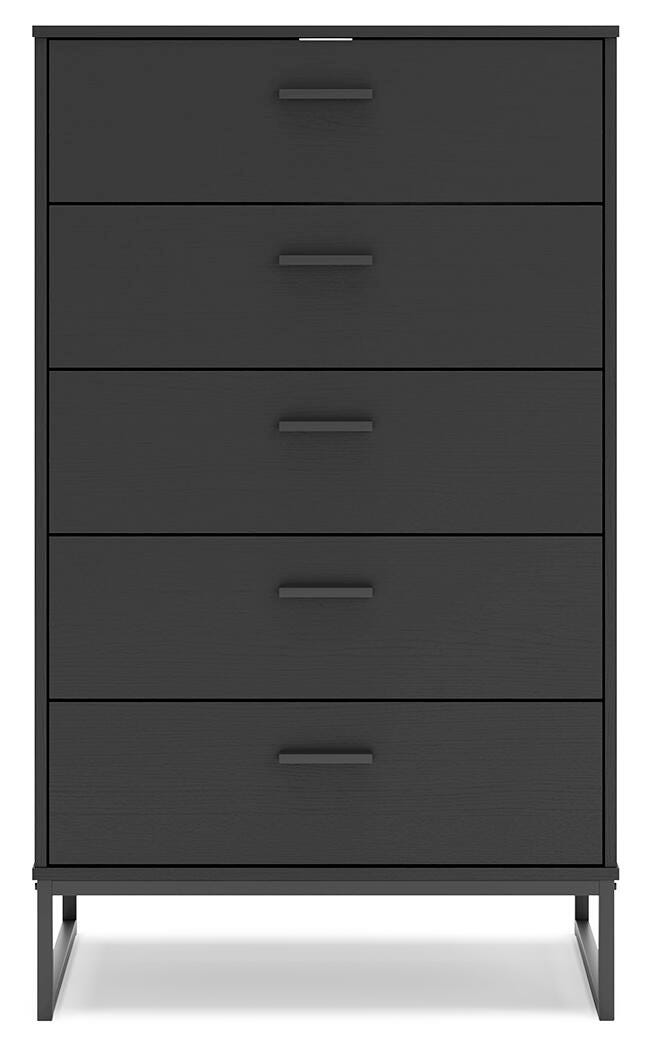 Socalle Chest of Drawers in Black, front view