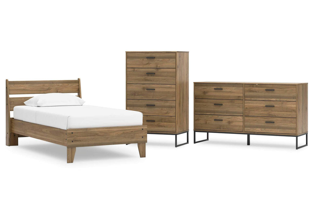 Deanlow Twin Platform Panel Bed, Dresser and Chest