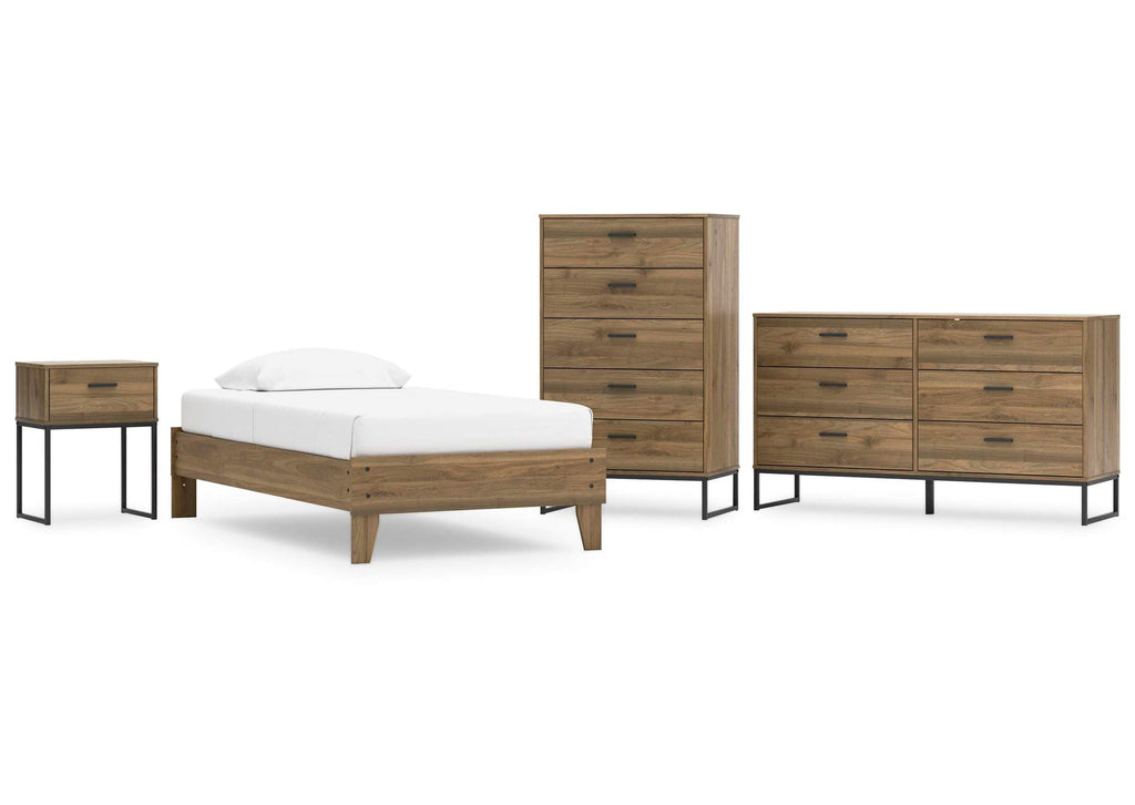 Deanlow Twin Platform Bed, Dresser, Chest and Nightstand