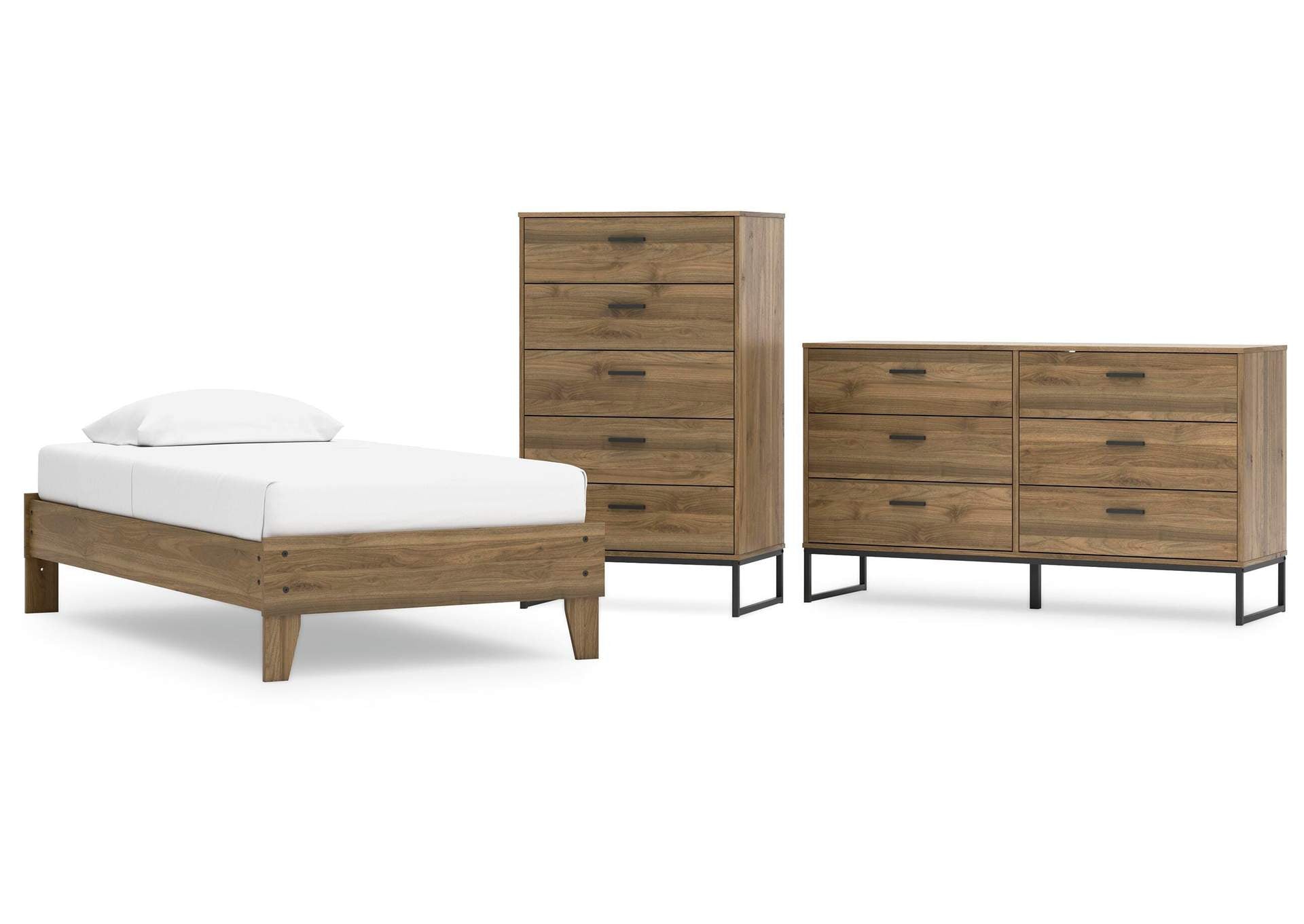 Deanlow Twin Platform Bed, Dresser and Chest