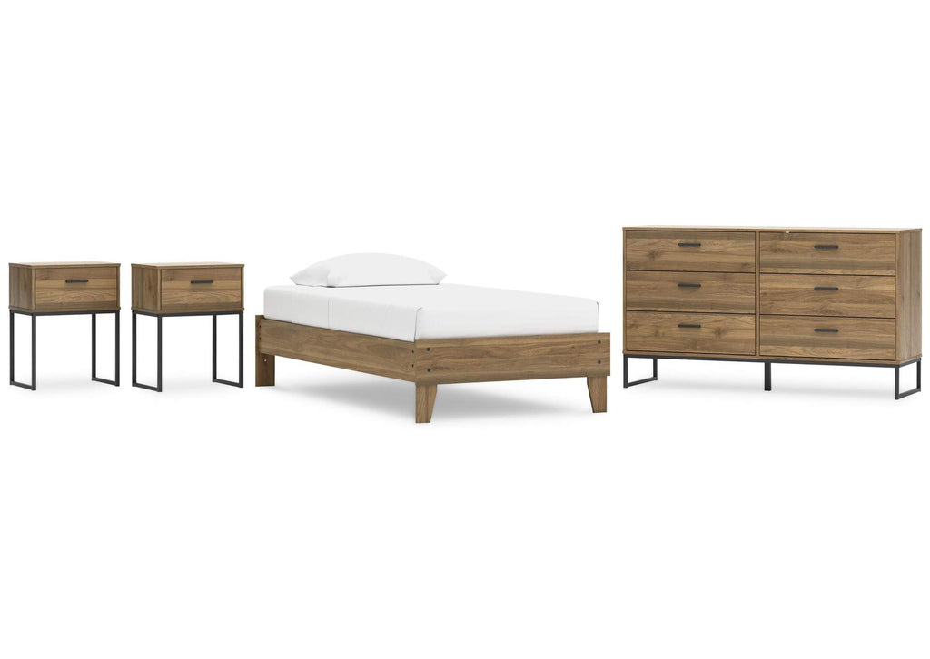 Deanlow Twin Platform Bed, Dresser and 2 Nightstands