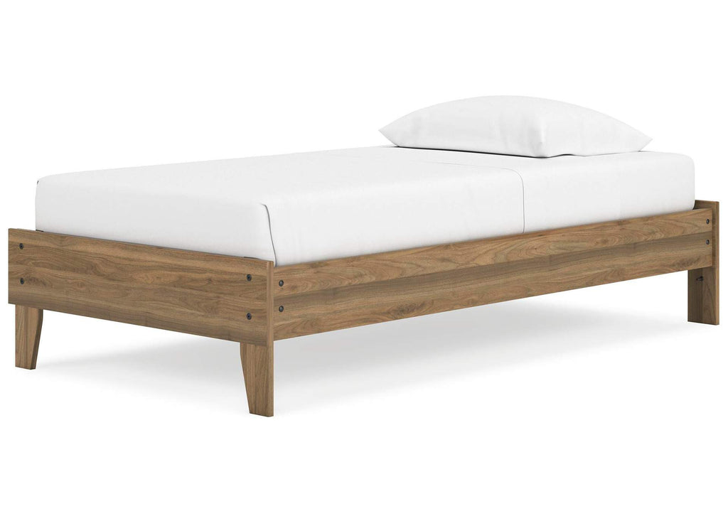 Deanlow Twin Platform Bed and Nightstand angled view
