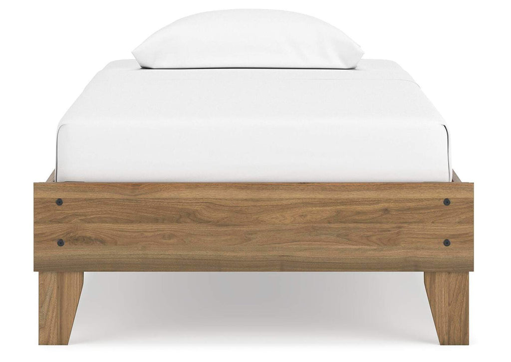 Deanlow Twin Platform Bed and Nightstand front view