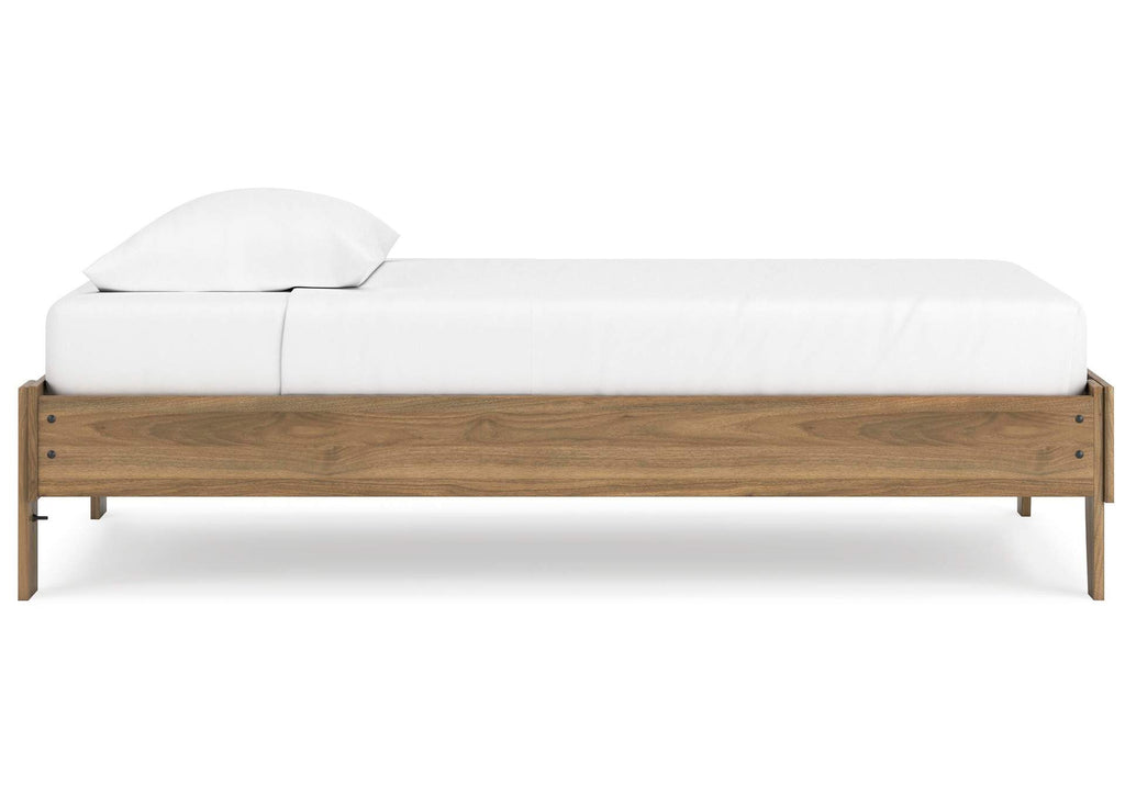 Deanlow Twin Platform Bed and Nightstand side view
