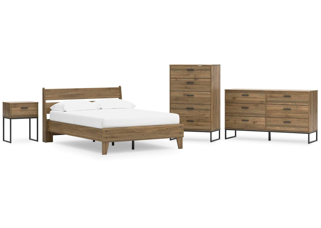 Deanlow Full Platform Panel Bed, Dresser, Chest and Nightstand