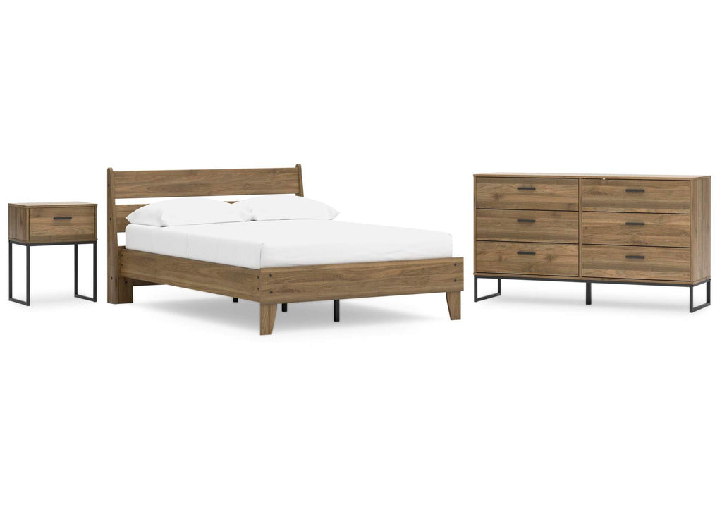 Deanlow Full Platform Panel Bed, Dresser and Nightstand