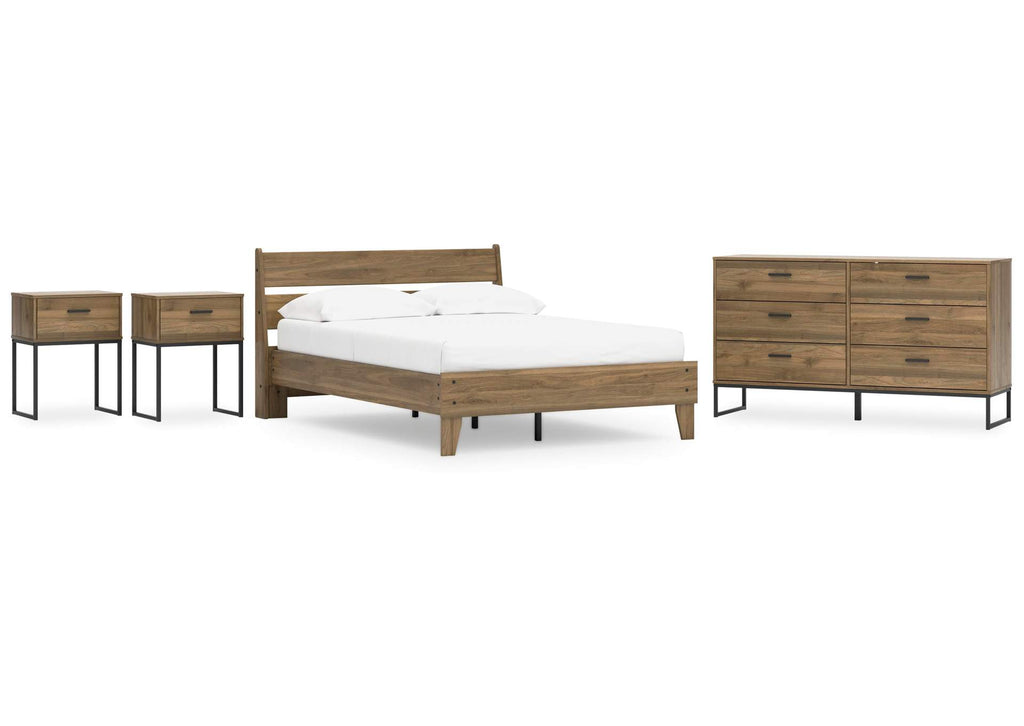 Deanlow Full Platform Panel Bed, Dresser and 2 Nightstands