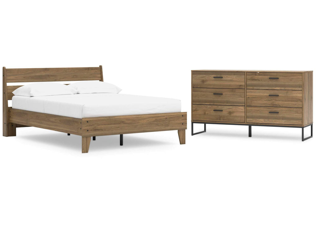 Deanlow Full Platform Panel Bed and Dresser