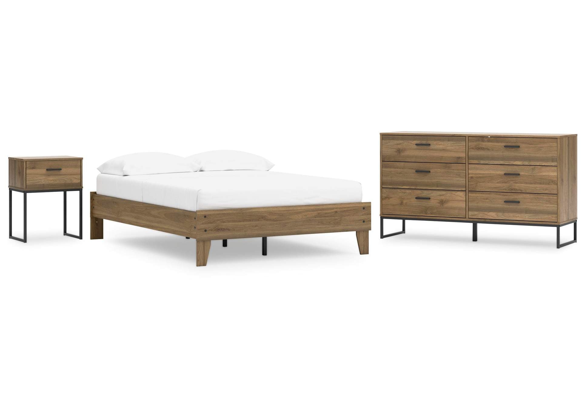 Deanlow Full Platform Bed, Dresser and Nightstand