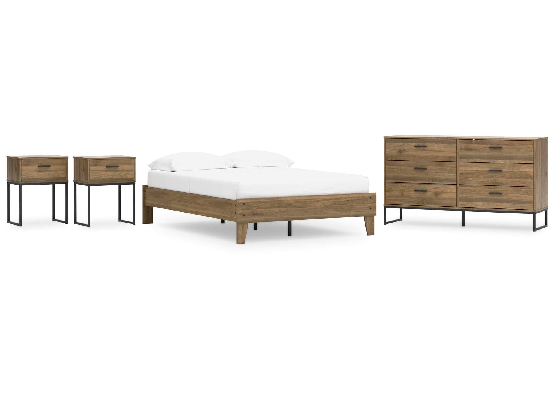 Deanlow Full Platform Bed, Dresser and 2 Nightstands