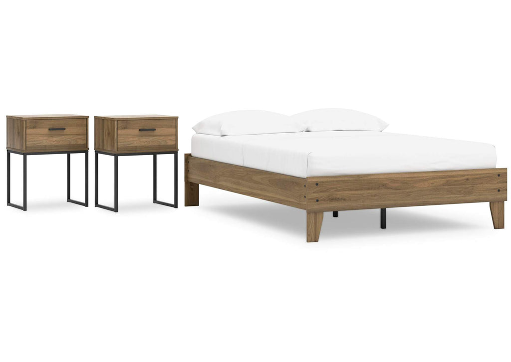 Deanlow Full Platform Bed and 2 Nightstands