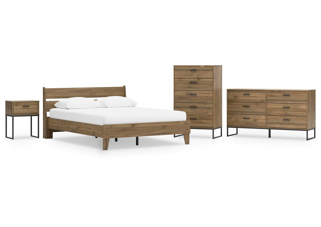 Deanlow Queen Platform Panel Bed, Dresser, Chest and Nightstand