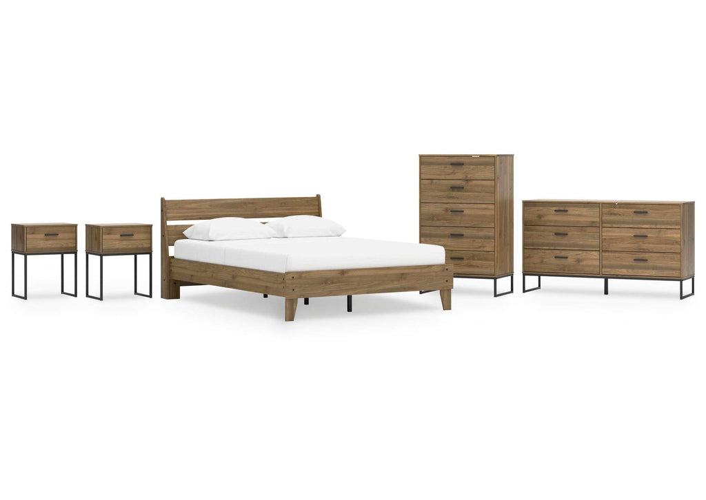 Deanlow Queen Platform Panel Bed, Dresser, Chest and 2 Nightstands