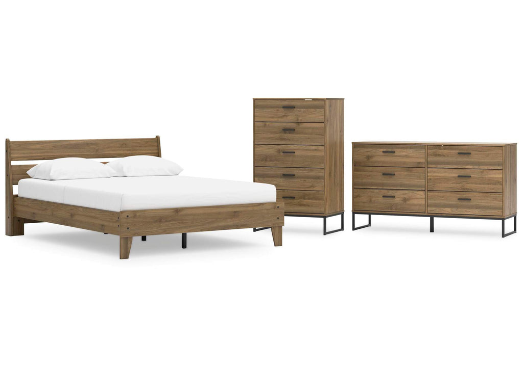 Deanlow Queen Platform Panel Bed, Dresser and Chest