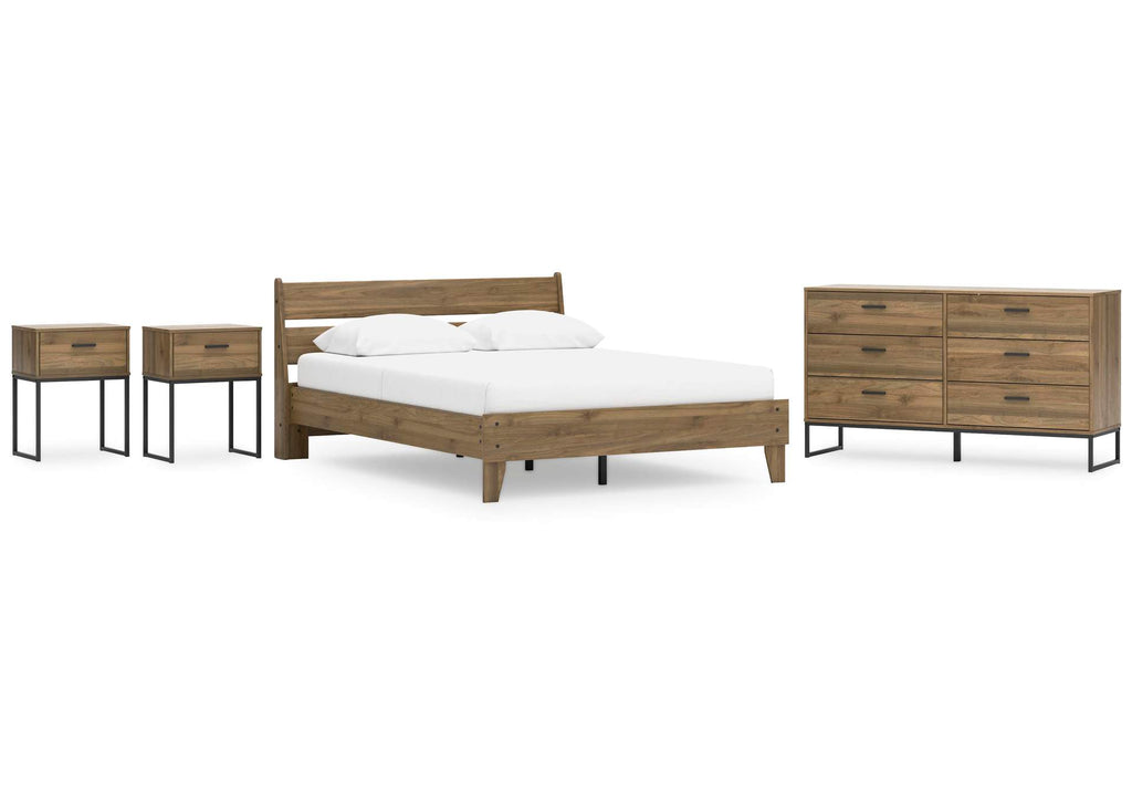 Deanlow Queen Platform Panel Bed, Dresser and 2 Nightstands