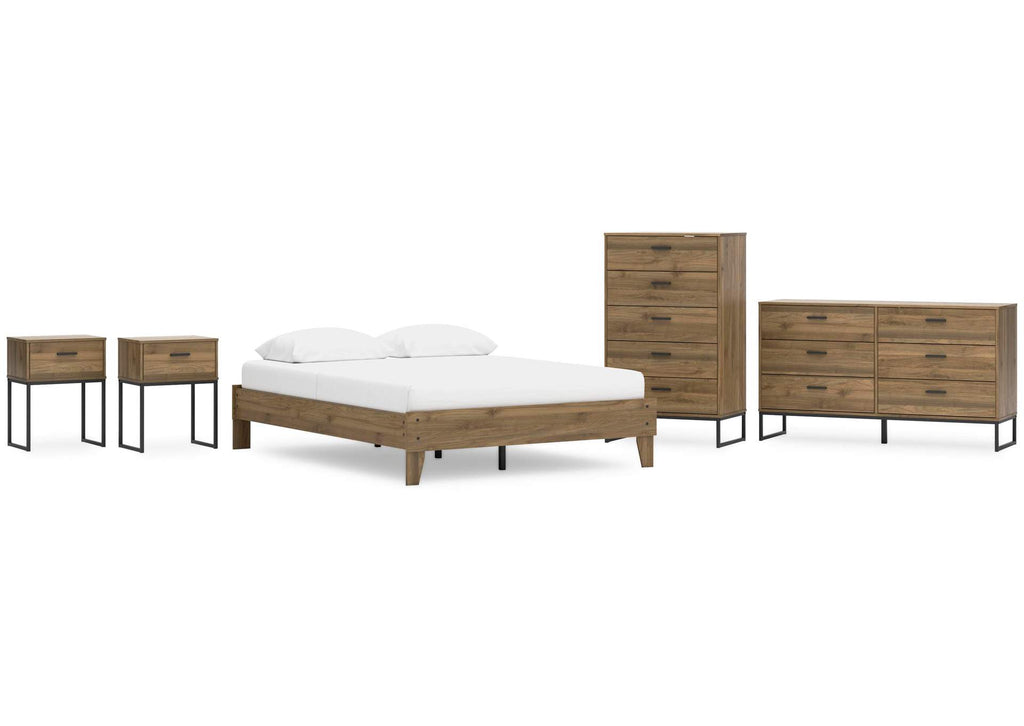 Deanlow Queen Platform Bed, Dresser, Chest and 2 Nightstands