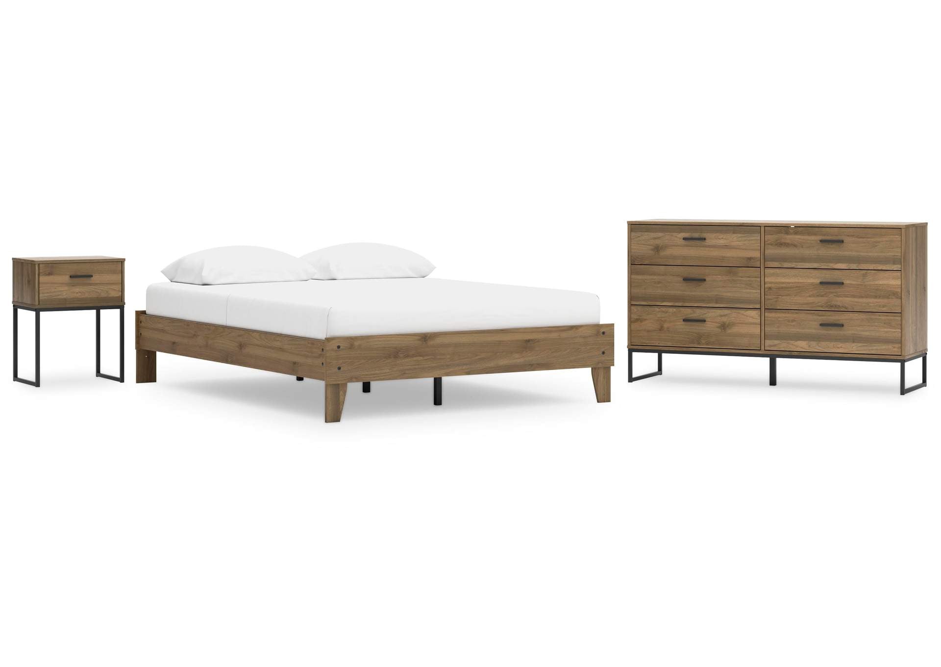 Deanlow Queen Platform Bed, Dresser and Nightstand