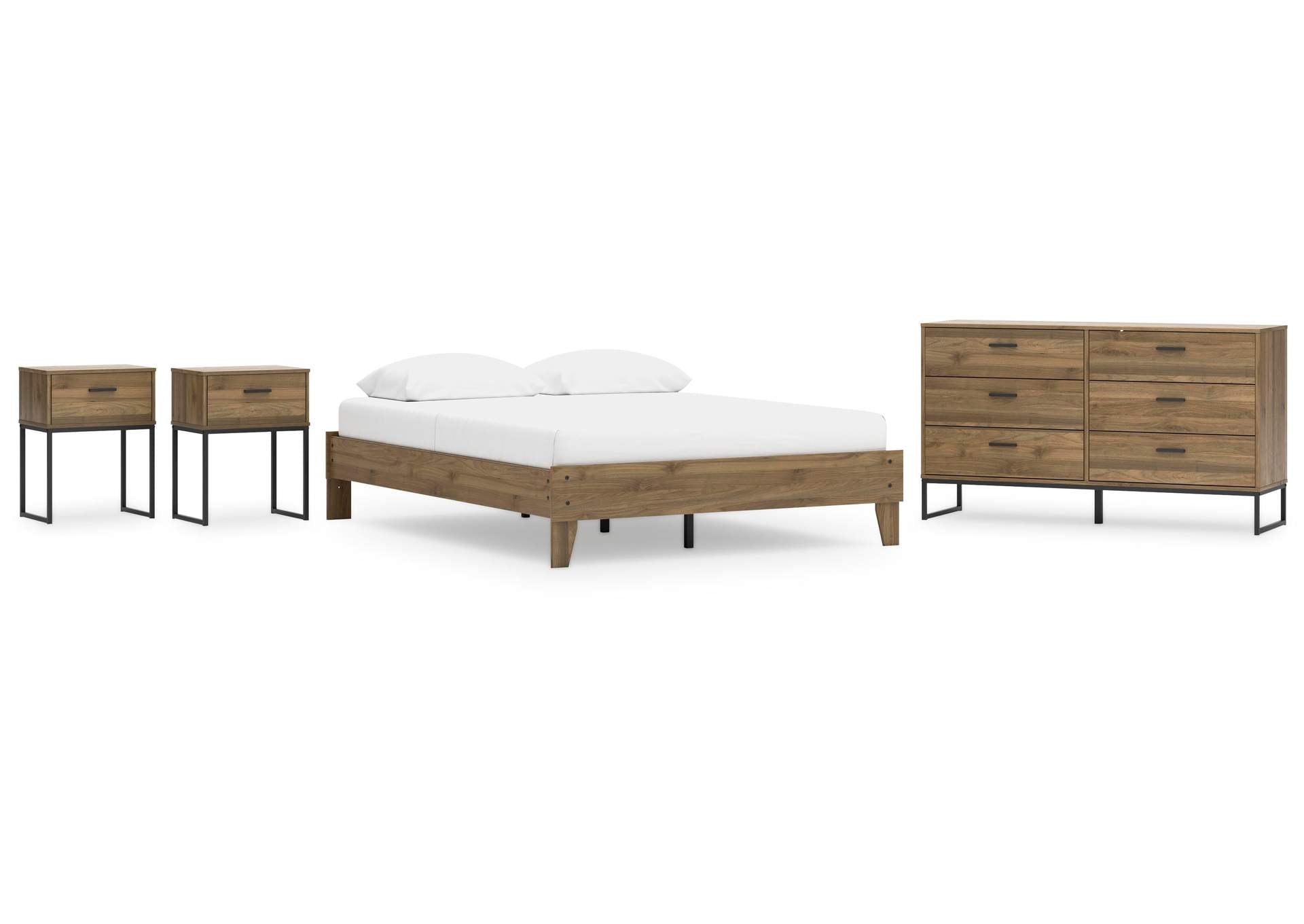 Deanlow Queen Platform Bed, Dresser and 2 Nightstands