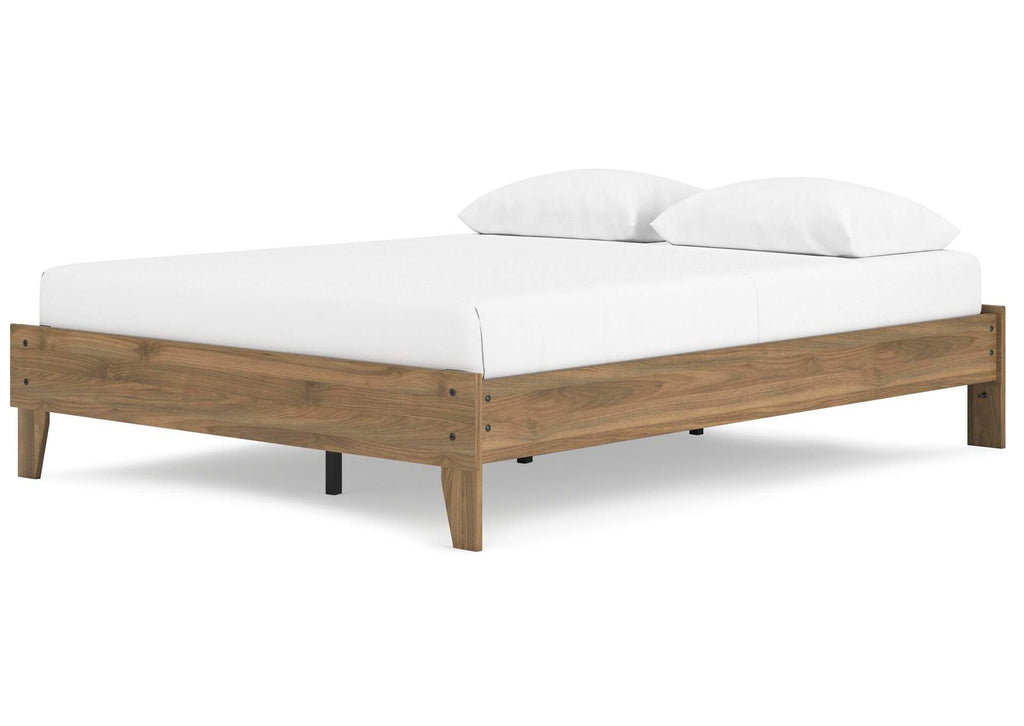 Deanlow Queen Platform Bed and 2 Nightstands angled view