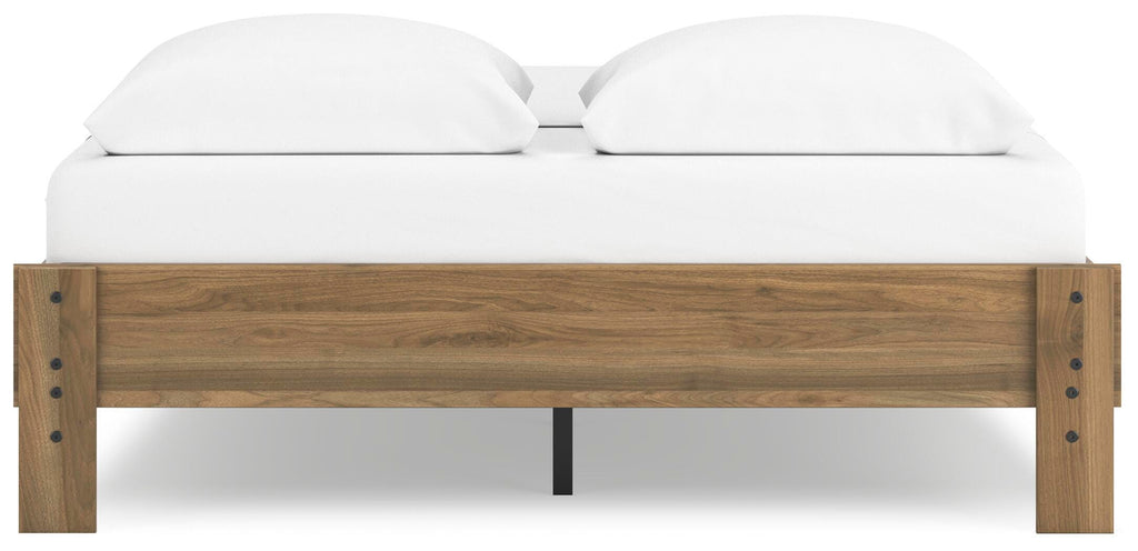 Deanlow Queen Platform Bed in Honey, back view