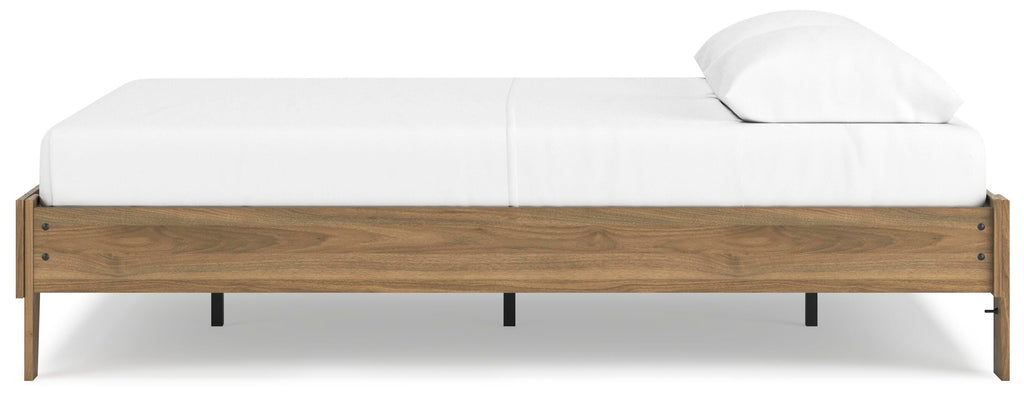 Deanlow Queen Platform Bed in Honey, alternate side view