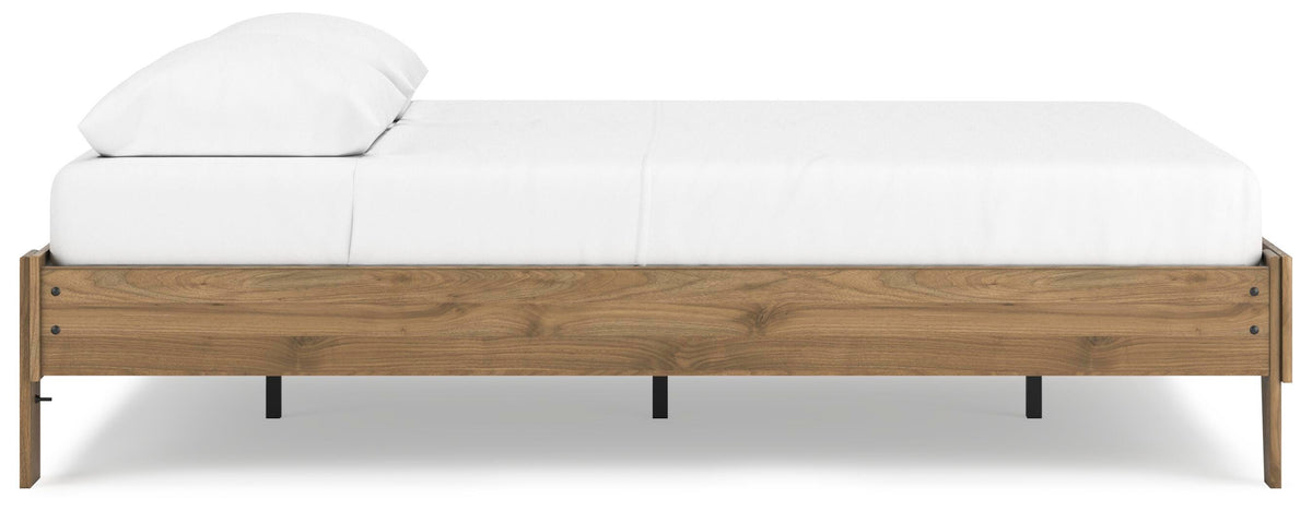 Deanlow Queen Platform Bed in Honey, side view