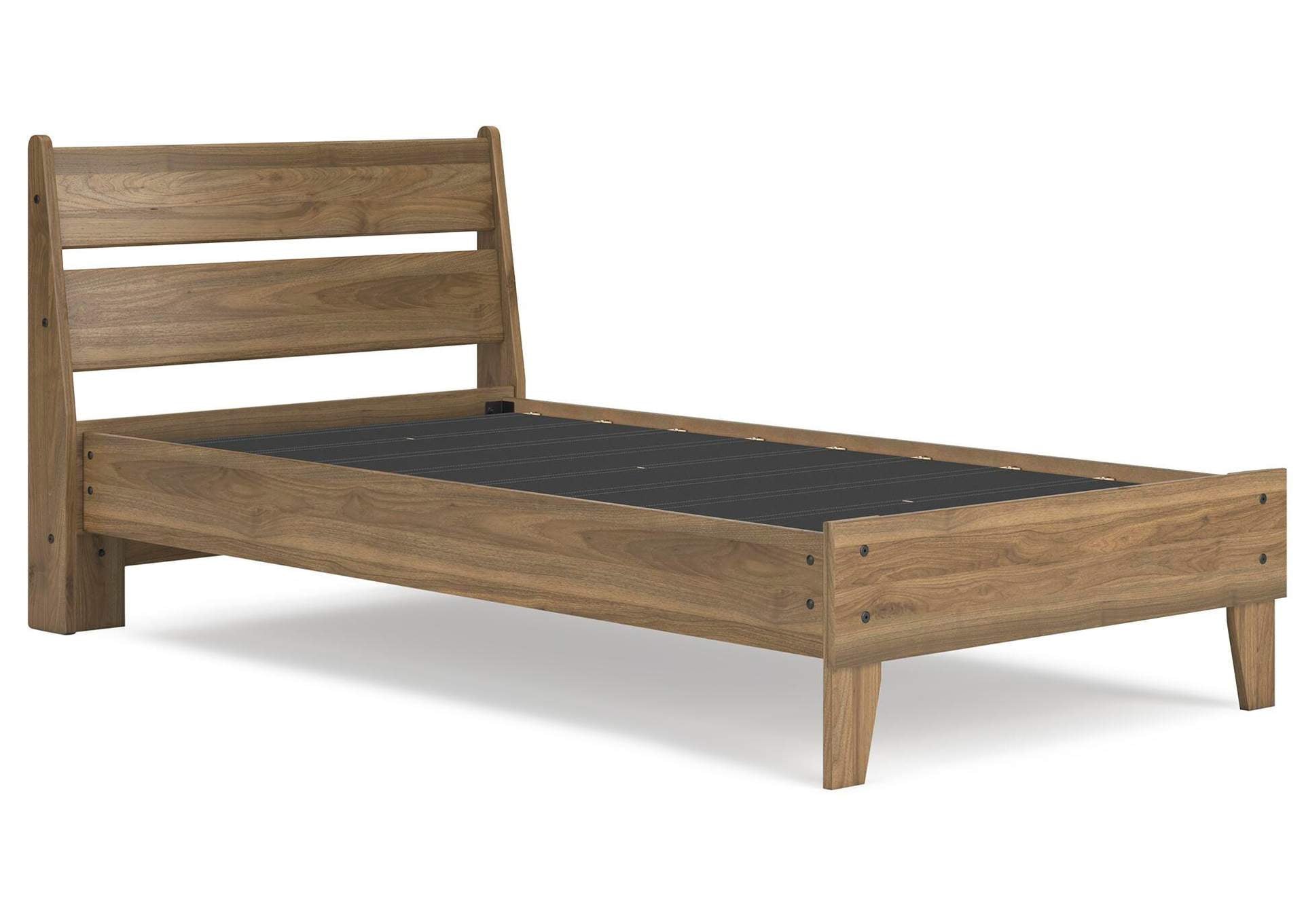 Deanlow Twin Platform Panel Bed, Dresser, Chest and 2 Nightstands angled view