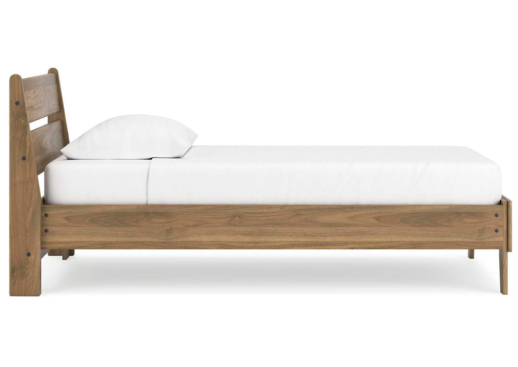 Deanlow Twin Platform Panel Bed, Dresser, Chest and Nightstand side view