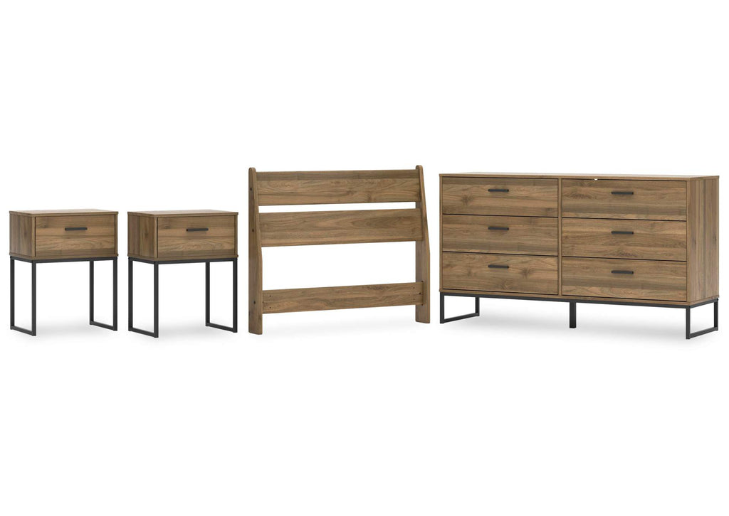 Deanlow Twin Panel Headboard, Dresser and 2 Nightstands