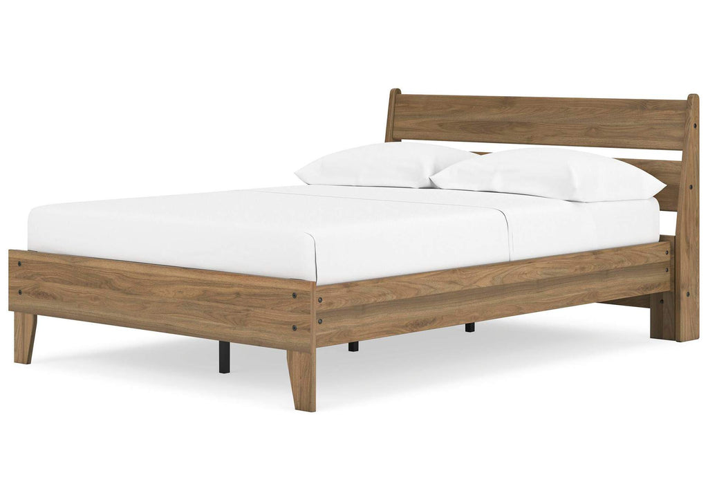 Deanlow Full Platform Panel Bed, Dresser, Chest and 2 Nightstands angled view