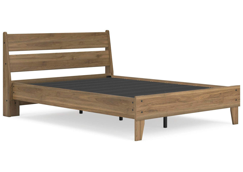 Deanlow Full Platform Panel Bed, Dresser and 2 Nightstands angled view