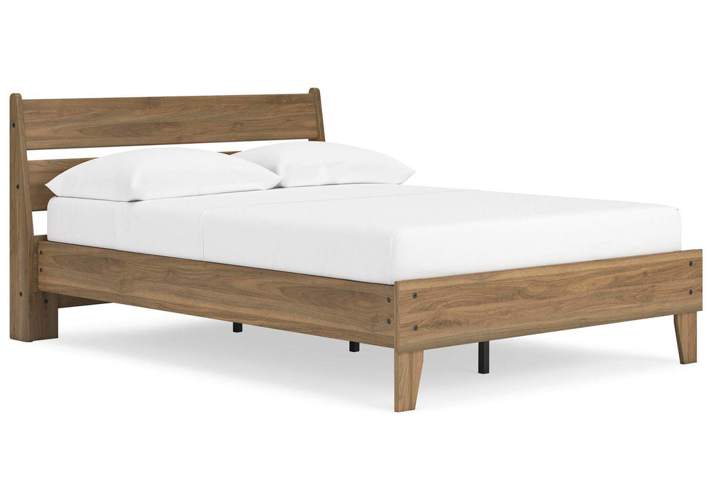 Deanlow Full Platform Panel Bed, Dresser and Chest angled view