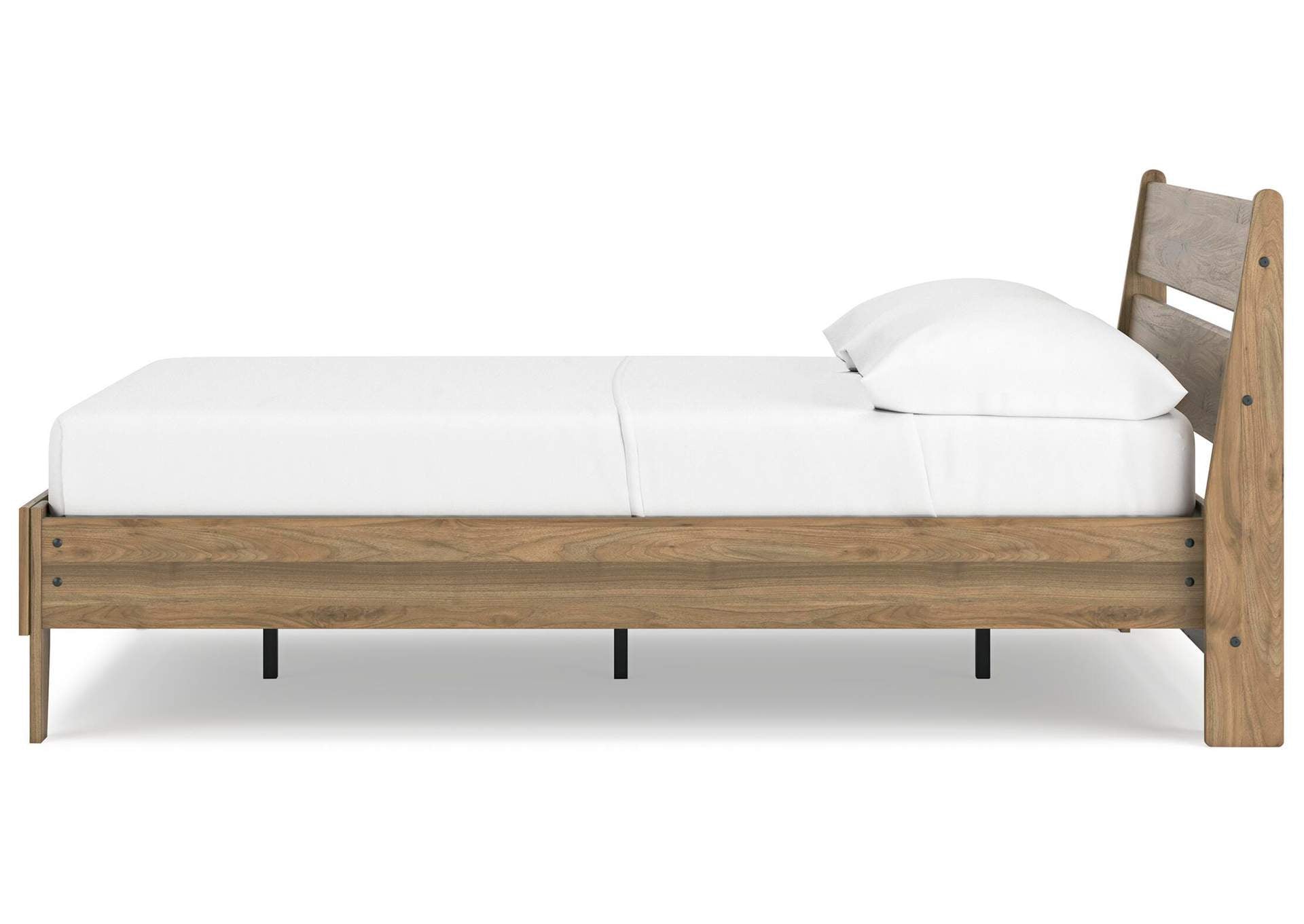 Deanlow Full Platform Panel Bed and Dresser side view