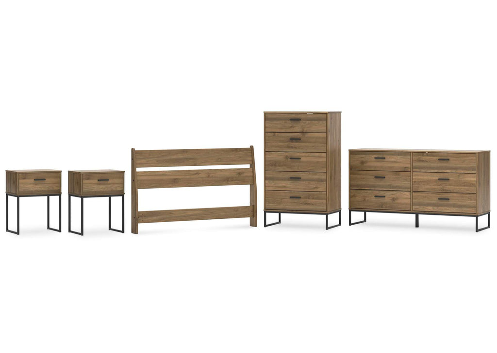 Deanlow Full Panel Headboard, Dresser, Chest and 2 Nightstands