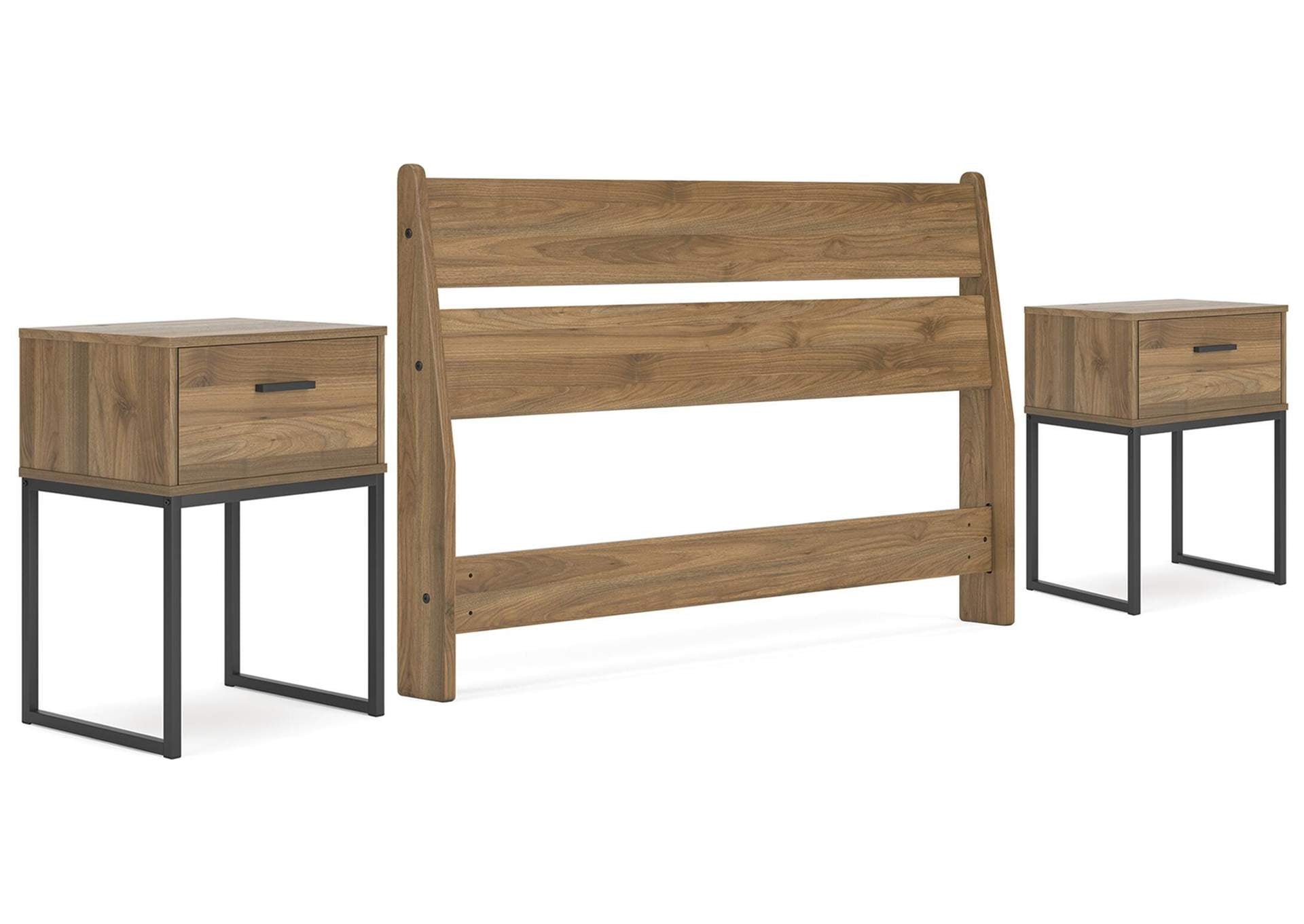 Deanlow Full Panel Headboard and 2 Nightstands