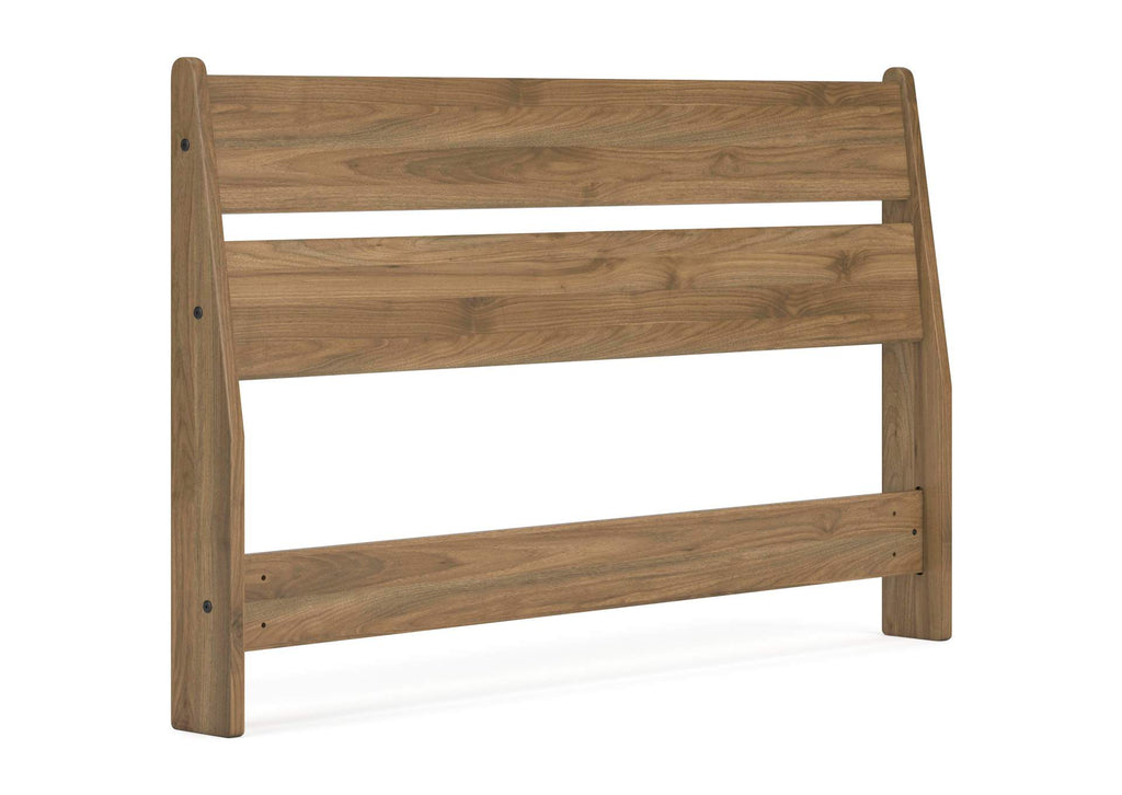Deanlow Full Panel Headboard and 2 Nightstands angled view
