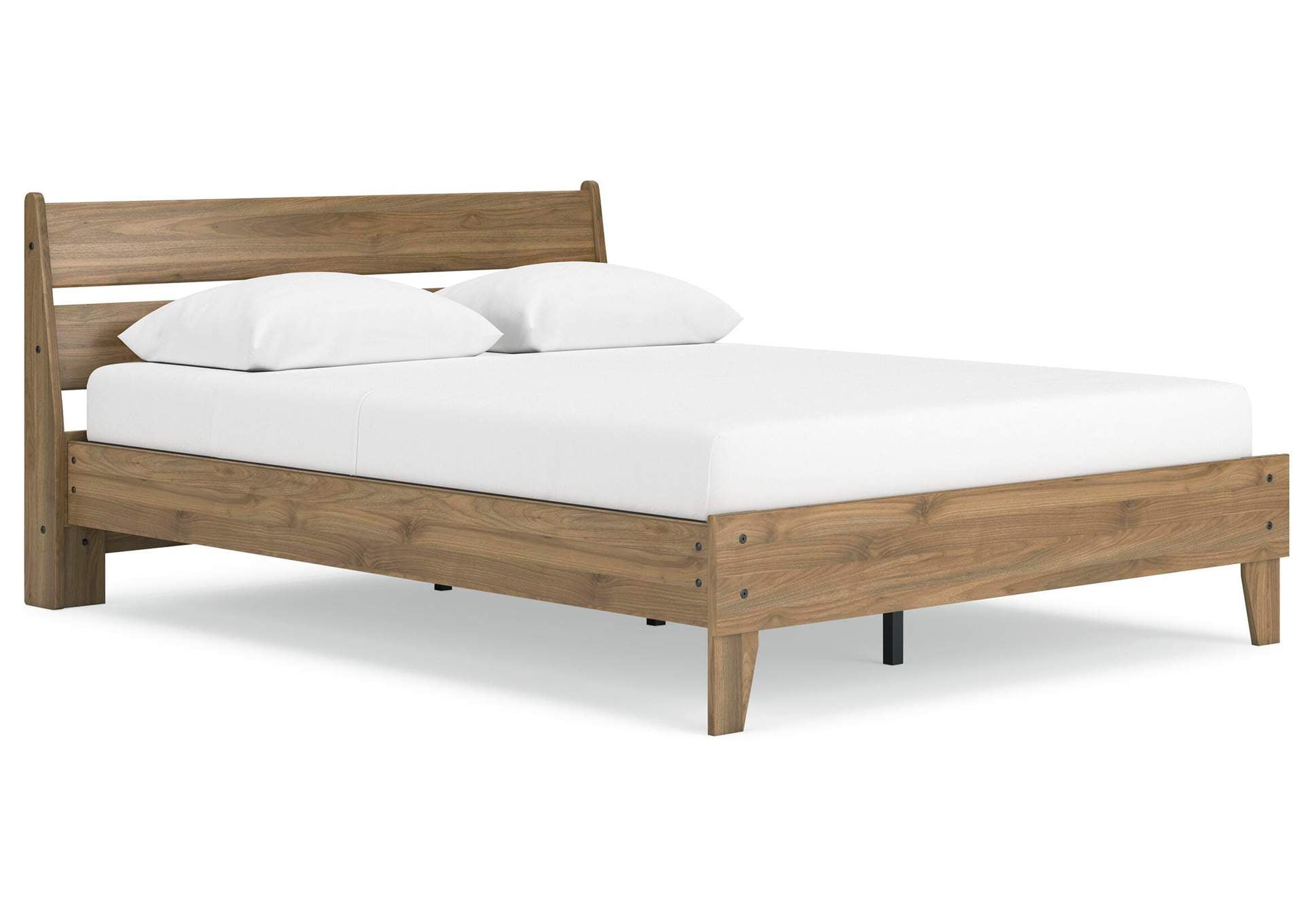 Deanlow Queen Platform Panel Bed, Dresser, Chest and Nightstand angled view