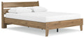 Deanlow Queen Platform Panel Bed in Honey, angle view