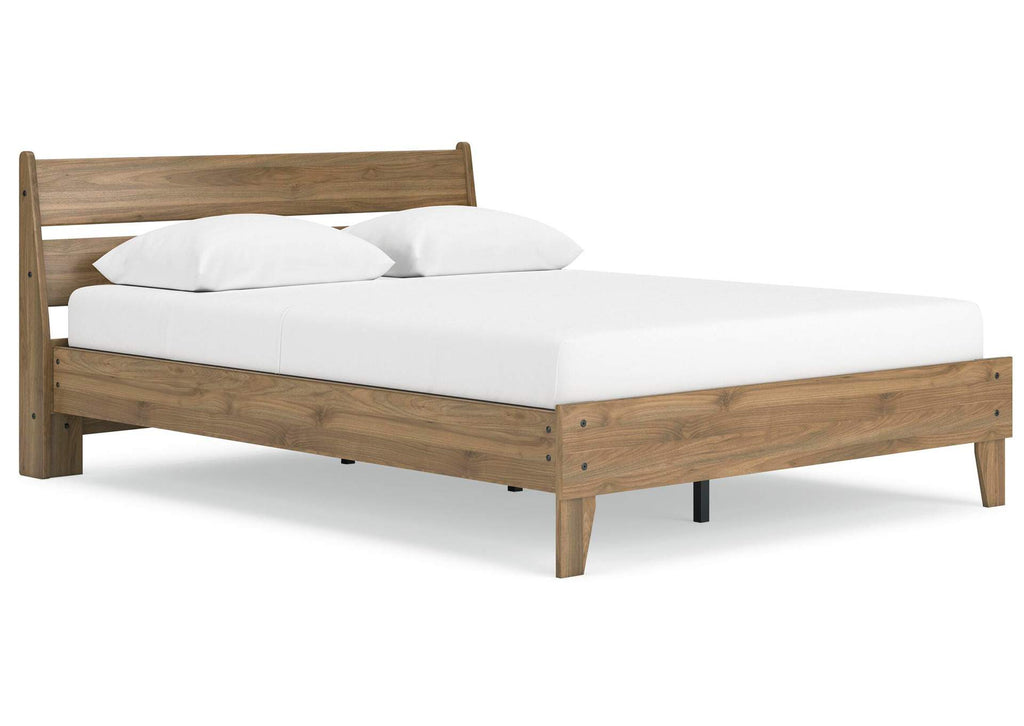 Deanlow Queen Platform Panel Bed, Dresser and 2 Nightstands angled view