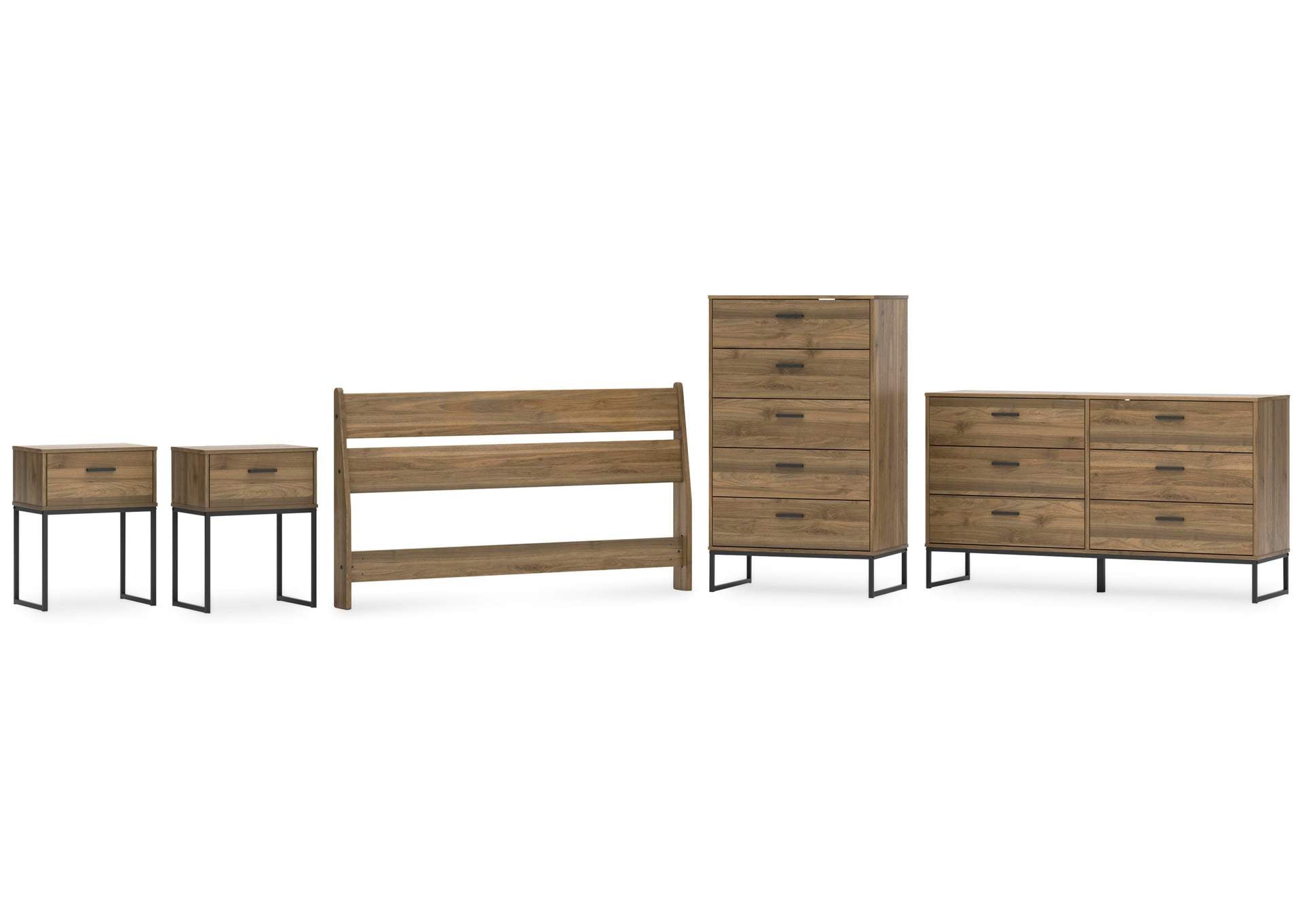 Deanlow Queen Panel Headboard, Dresser, Chest and 2 Nightstands