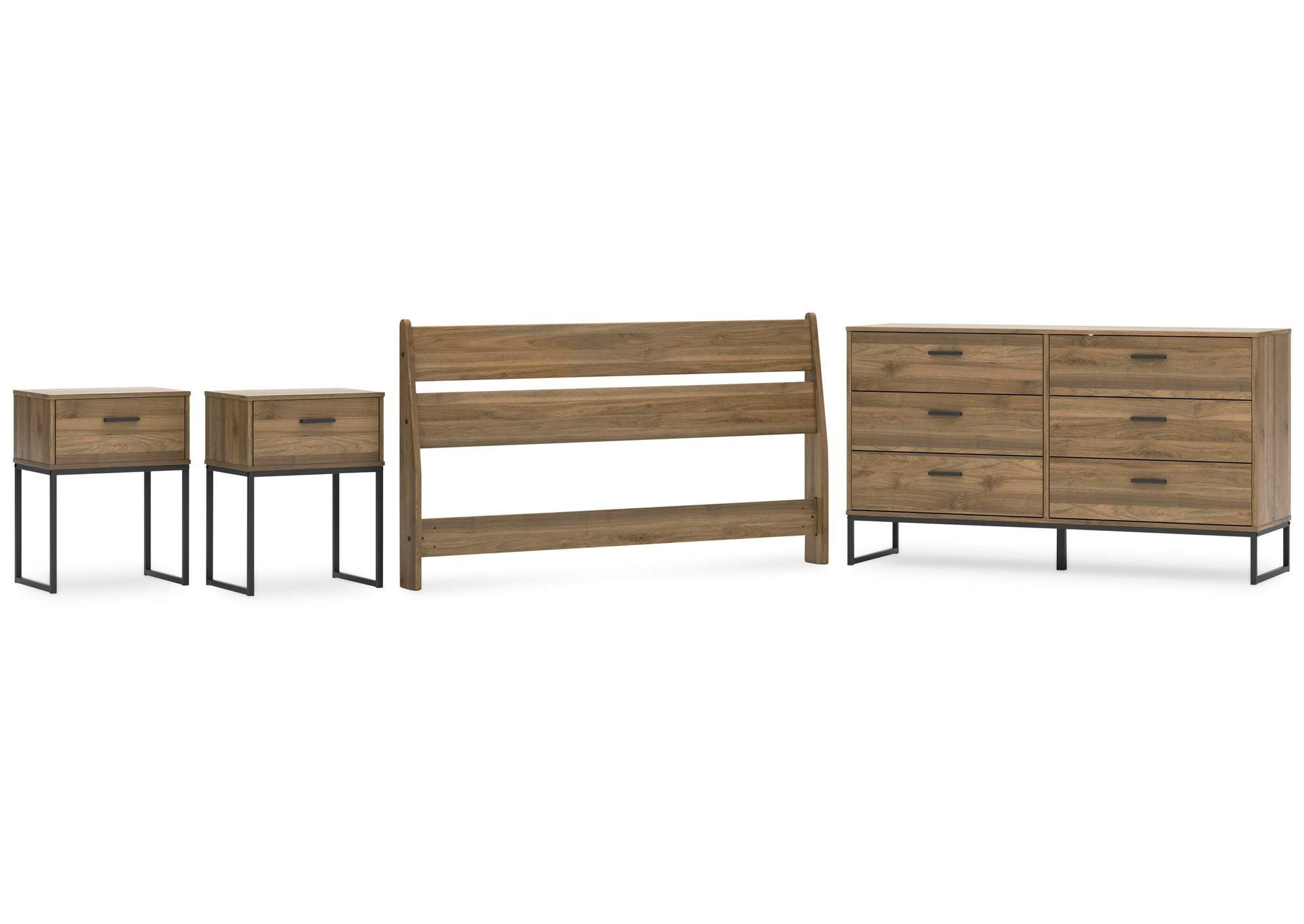 Deanlow Queen Panel Headboard, Dresser and 2 Nightstands