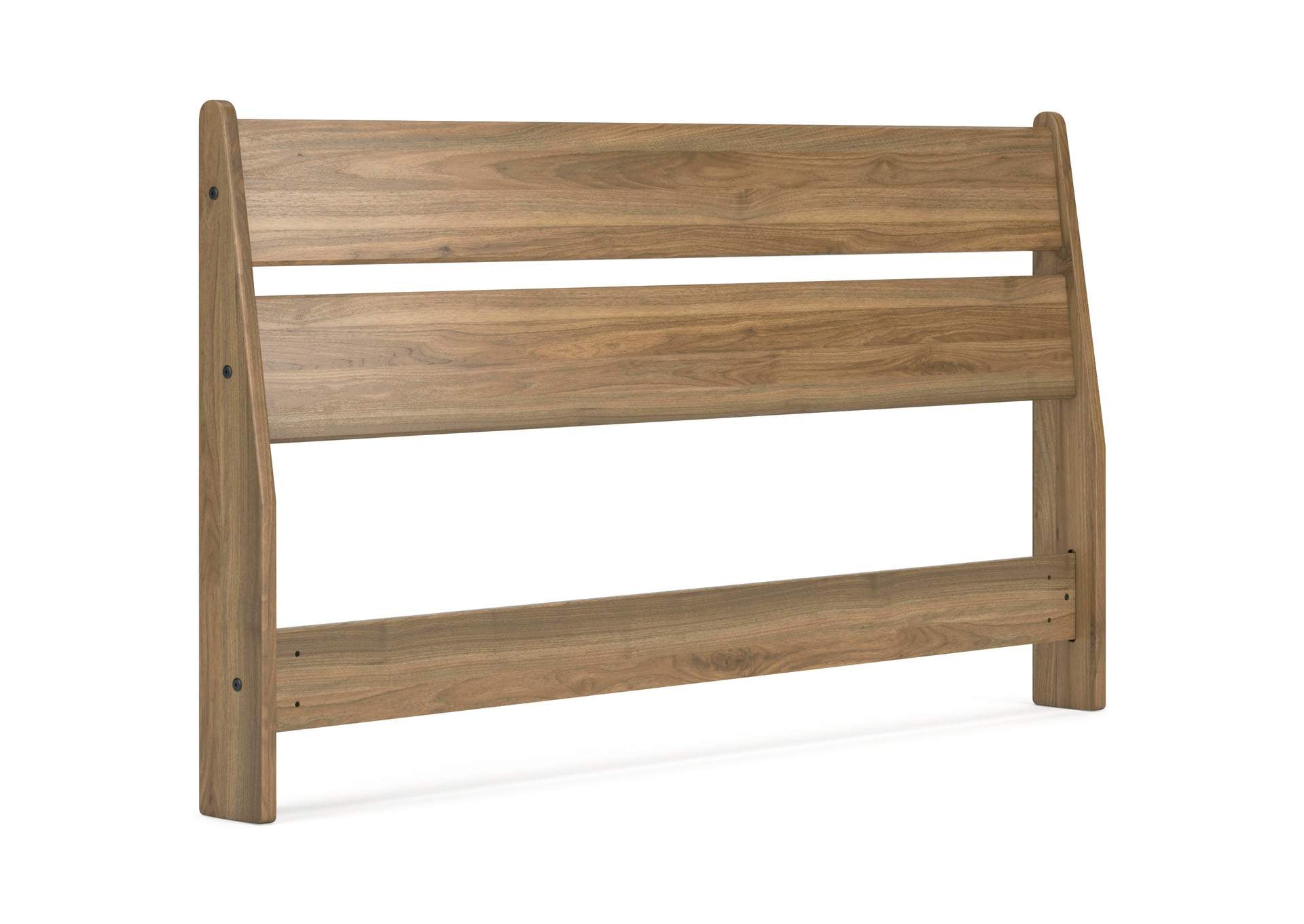 Deanlow Queen Panel Headboard and 2 Nightstands angled view