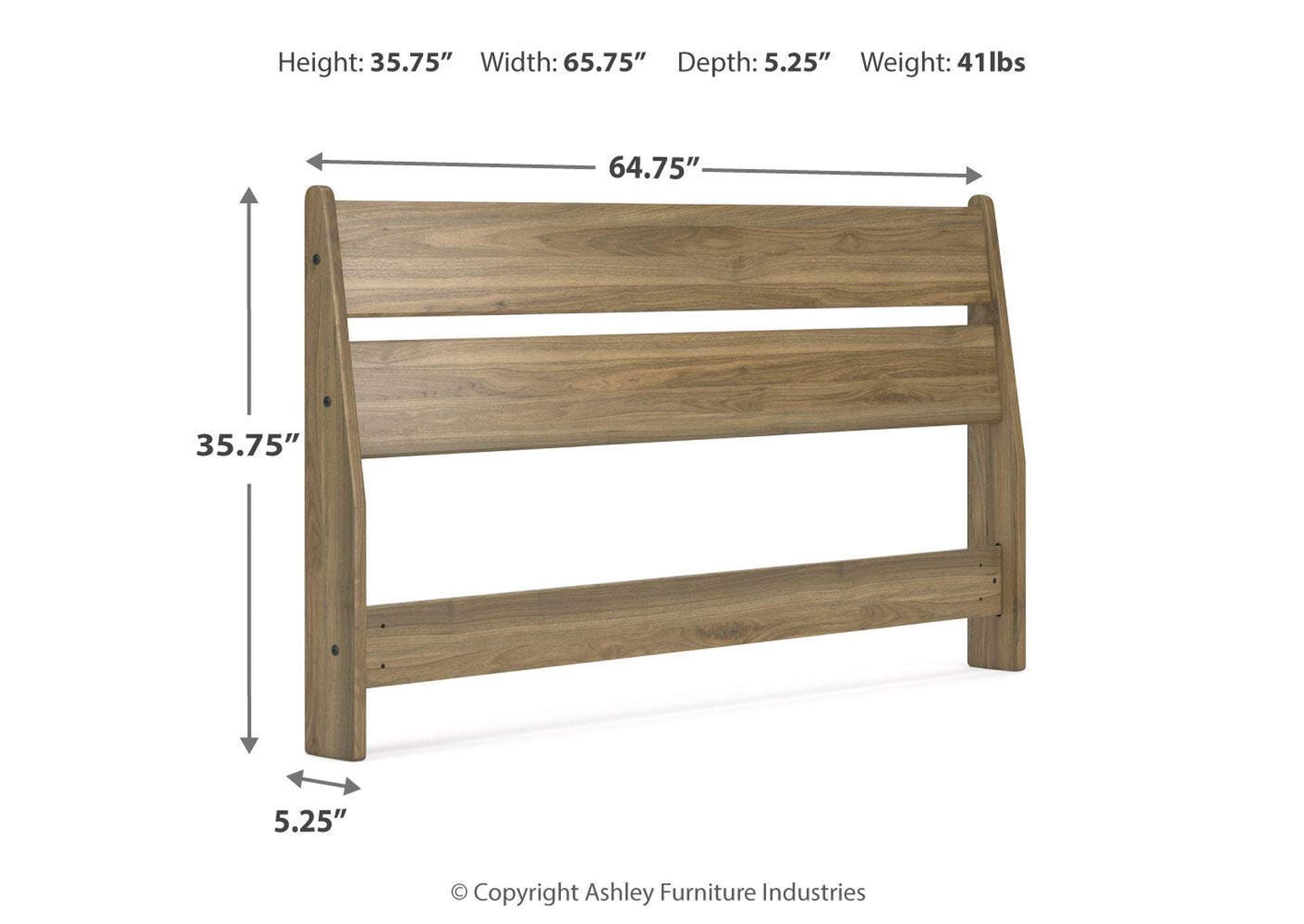 Deanlow Queen Panel Headboard and 2 Nightstands dimensions