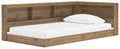Deanlow Twin Bookcase Storage Bed in Honey, angle view